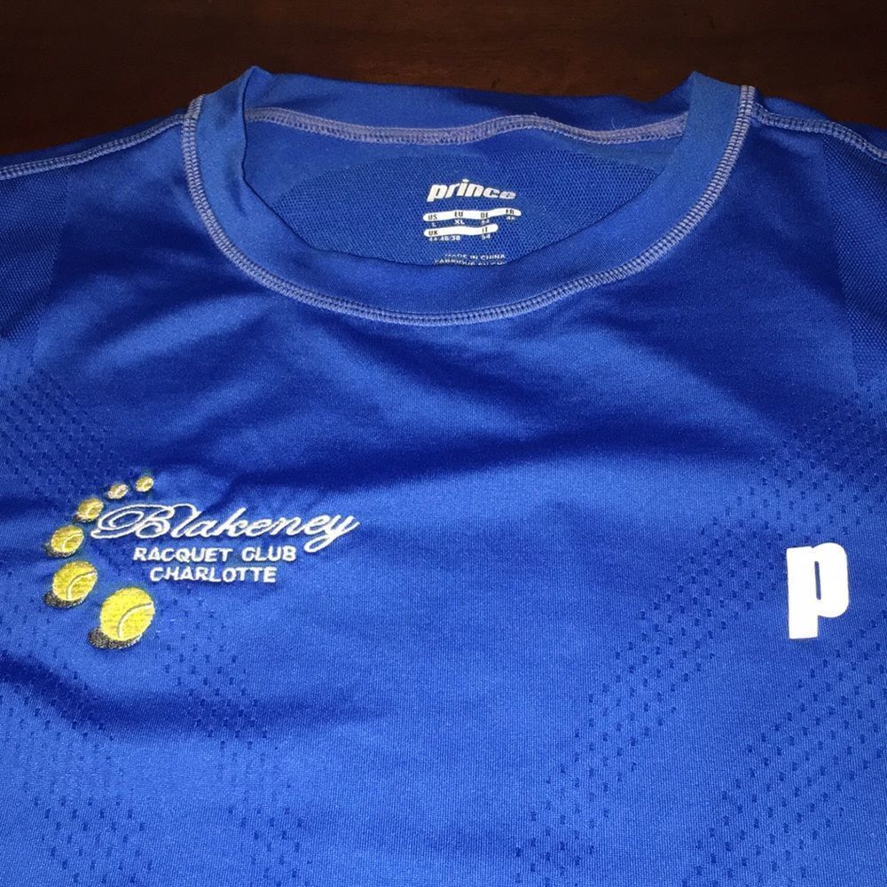 Blakeney Racquet Tennis Club Charlotte NC Blue men’s Prince competition T Shirt
